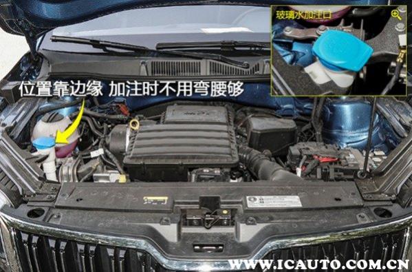 柯米克玻璃水能加几升,柯米克玻璃水加的位置示意图