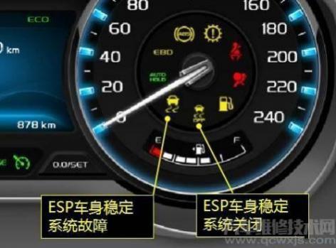 速腾abs故障灯亮的原因,速腾esp和abs转向助力灯亮